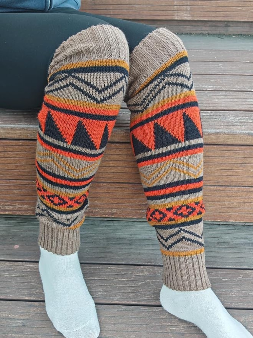 Amazon Women's Knit Leg Warmers Aztec Pattern